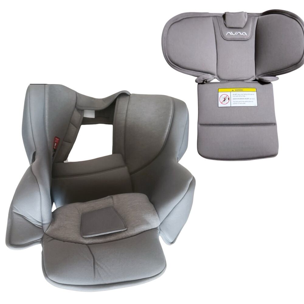 Nuna RAVA Car Seat Replacement Seat Cover Gray Color OEM W Head Rest Cover